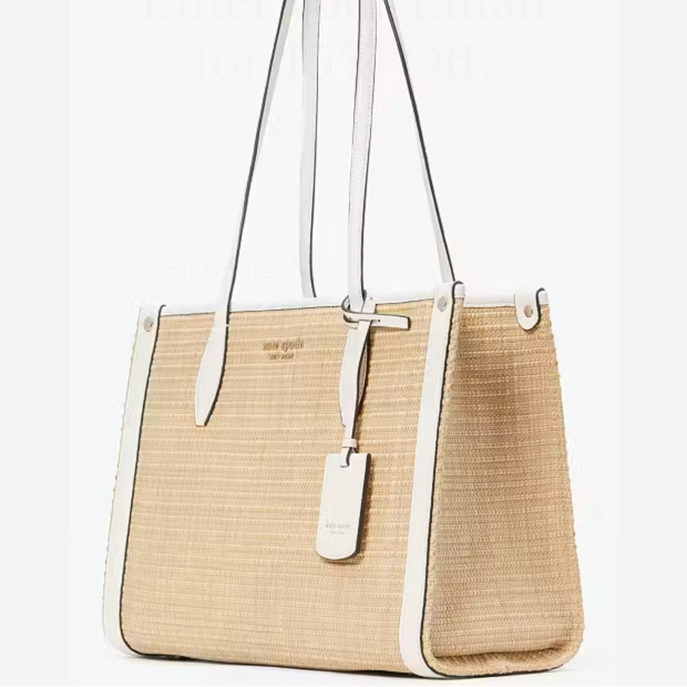 Kate Spade Market Straw Medium Tote Bag - Picture 2 of 8